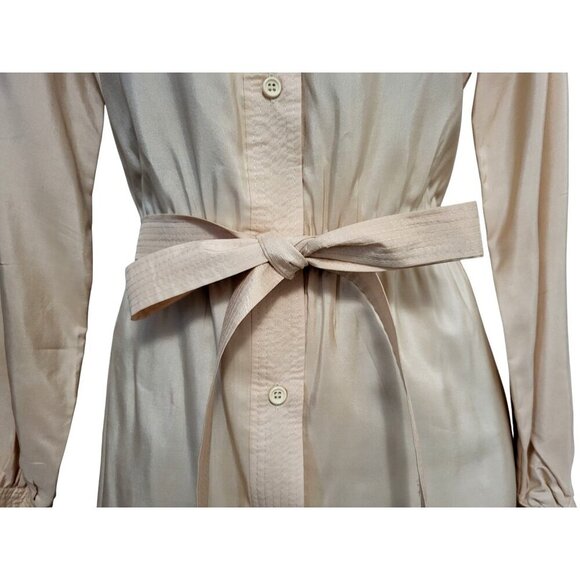 Vintage Silk Shirt Dress 1970s New Threads Belted Midi Hong Kong - Picture 4 of 14
